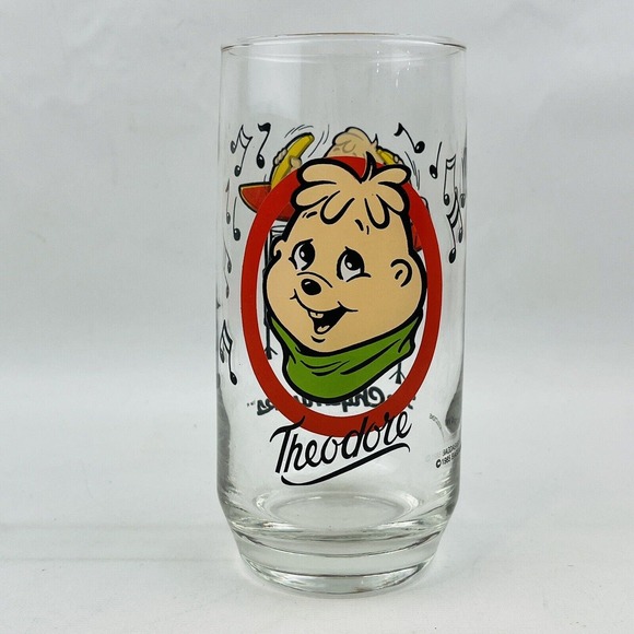 Vtg The Chipmunks Theodore Drinking Glass Tumbler 1985 Bagdasarian Productions - Picture 1 of 7